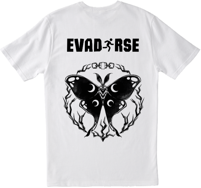 Camiseta blanca del disco Vivir Lento de Evadirse