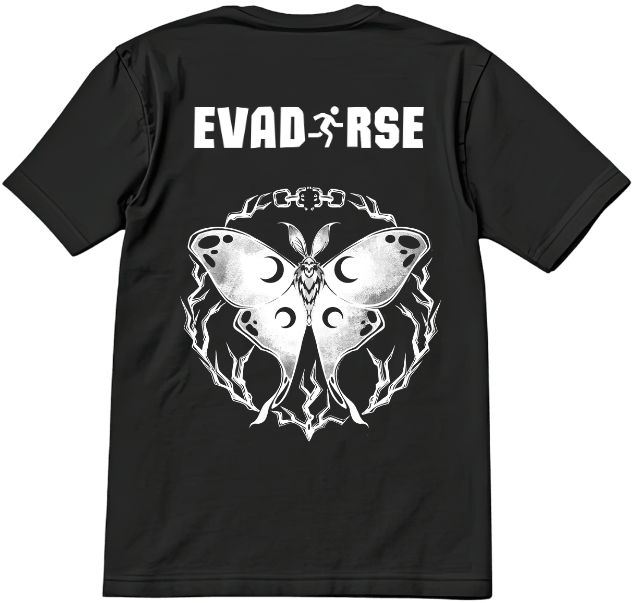 Camiseta negra del disco Vivir Lento de Evadirse